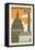 Washington D.C. - Woodblock-Lantern Press-Framed Stretched Canvas