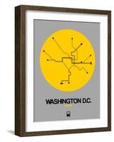 Washington D.C. Yellow Subway Map-NaxArt-Framed Art Print