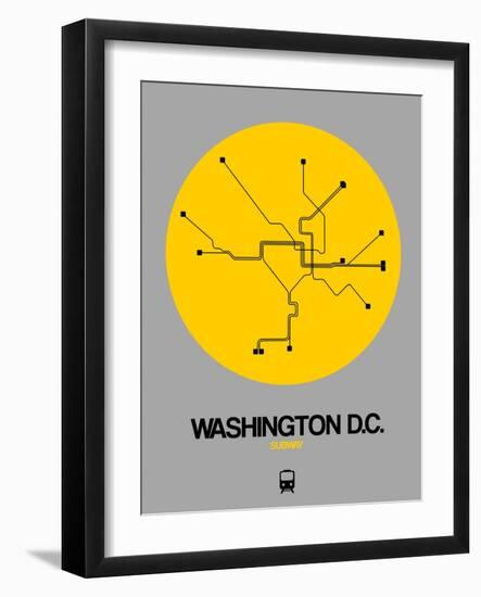 Washington D.C. Yellow Subway Map-NaxArt-Framed Art Print