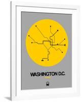 Washington D.C. Yellow Subway Map-NaxArt-Framed Art Print