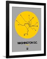 Washington D.C. Yellow Subway Map-NaxArt-Framed Art Print