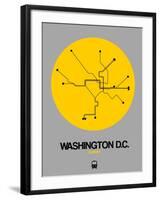 Washington D.C. Yellow Subway Map-NaxArt-Framed Art Print