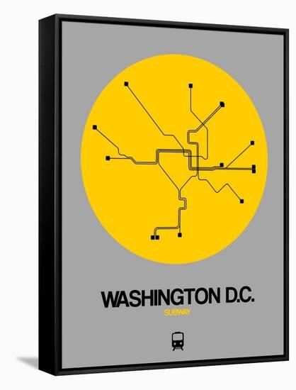 Washington D.C. Yellow Subway Map-NaxArt-Framed Stretched Canvas