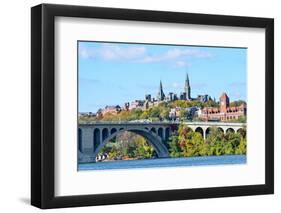 Washington Dc, a View from Georgetown and Key Bridge in Autumn-Orhan-Framed Photographic Print