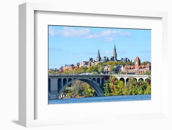 Washington Dc, a View from Georgetown and Key Bridge in Autumn-Orhan-Framed Photographic Print
