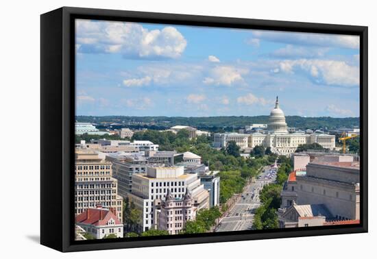 Washington DC - Aerial View of Pennsylvania Street with Federal Buildings including US Archives Bui-Orhan-Framed Stretched Canvas