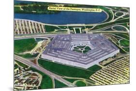 Washington DC, Aerial View of the Pentagon Building-Lantern Press-Mounted Art Print