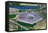 Washington DC, Aerial View of the Pentagon Building-Lantern Press-Framed Stretched Canvas