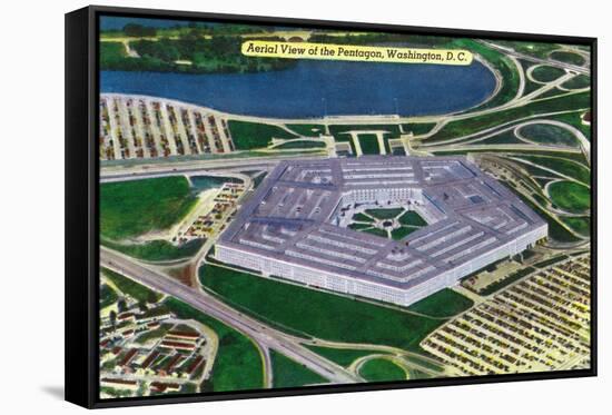 Washington DC, Aerial View of the Pentagon Building-Lantern Press-Framed Stretched Canvas