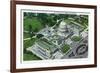 Washington, DC, Aerial View of the US Capitol and Grounds-Lantern Press-Framed Art Print