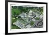 Washington, DC, Aerial View of the US Capitol and Grounds-Lantern Press-Framed Art Print