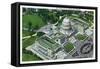 Washington, DC, Aerial View of the US Capitol and Grounds-Lantern Press-Framed Stretched Canvas