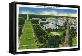 Washington, DC, Aerial View of Washington DC from the Capitol Building-Lantern Press-Framed Stretched Canvas