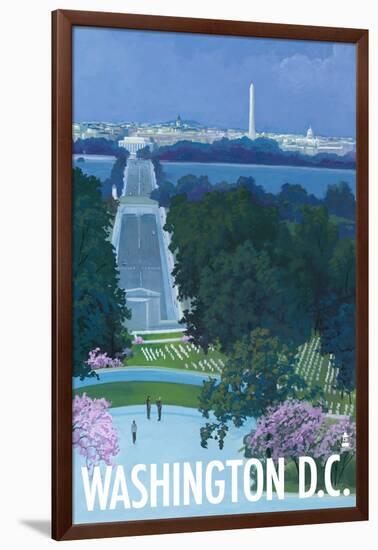 Washington DC, Arlington National Cemetery-Lantern Press-Framed Art Print