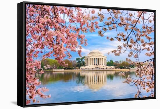 Washington, DC at the Tidal Basin and Jefferson Memorial during Spring.-SeanPavonePhoto-Framed Stretched Canvas