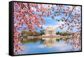 Washington, DC at the Tidal Basin and Jefferson Memorial during Spring.-SeanPavonePhoto-Framed Stretched Canvas