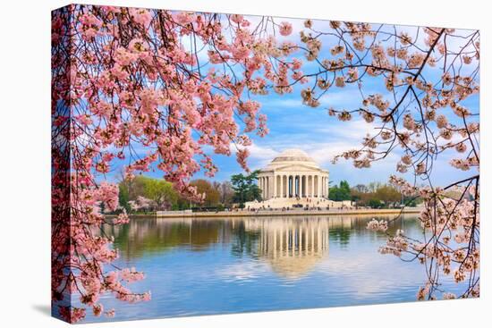 Washington, DC at the Tidal Basin and Jefferson Memorial during Spring.-SeanPavonePhoto-Stretched Canvas