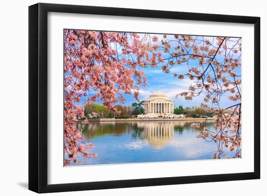 Washington, DC at the Tidal Basin and Jefferson Memorial during Spring.-SeanPavonePhoto-Framed Photographic Print