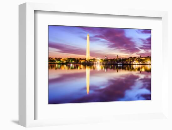 Washington DC at the Tidal Basin and Washington Monument.-SeanPavonePhoto-Framed Photographic Print