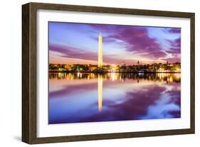 Washington DC at the Tidal Basin and Washington Monument.-SeanPavonePhoto-Framed Photographic Print