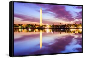 Washington DC at the Tidal Basin and Washington Monument.-SeanPavonePhoto-Framed Stretched Canvas