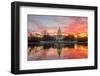 Washington Dc, Capitol Building in a Cloudy Sunrise with Mirror Reflection-Orhan-Framed Photographic Print