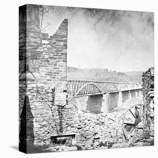 Washington, DC, Chain Bridge Near Washington, Civil War-Lantern Press-Stretched Canvas