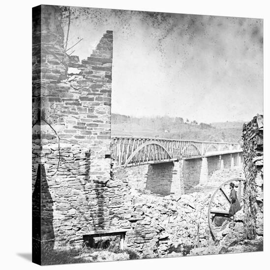 Washington, DC, Chain Bridge Near Washington, Civil War-Lantern Press-Stretched Canvas