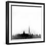 Washington DC City Skyline - Black-NaxArt-Framed Art Print