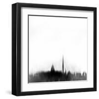 Washington DC City Skyline - Black-NaxArt-Framed Art Print