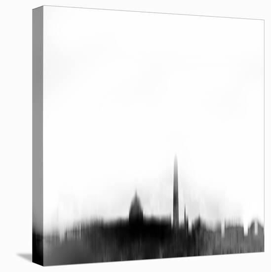 Washington DC City Skyline - Black-NaxArt-Stretched Canvas