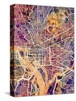 Washington DC City Street Map-Michael Tompsett-Stretched Canvas