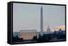 Washington DC City View at Sunrise, including Lincoln Memorial, Monument and Capitol Building-Orhan-Framed Stretched Canvas