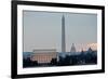 Washington DC City View at Sunrise, including Lincoln Memorial, Monument and Capitol Building-Orhan-Framed Photographic Print