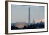 Washington DC City View at Sunrise, including Lincoln Memorial, Monument and Capitol Building-Orhan-Framed Photographic Print