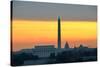 Washington DC City View in Sunrise, including Lincoln Memorial, Monument and Capitol Building-Orhan-Stretched Canvas