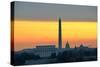 Washington DC City View in Sunrise, including Lincoln Memorial, Monument and Capitol Building-Orhan-Stretched Canvas