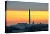 Washington DC City View in Sunrise, including Lincoln Memorial, Monument and Capitol Building-Orhan-Stretched Canvas
