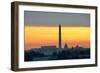 Washington DC City View in Sunrise, including Lincoln Memorial, Monument and Capitol Building-Orhan-Framed Photographic Print