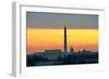 Washington DC City View in Sunrise, including Lincoln Memorial, Monument and Capitol Building-Orhan-Framed Photographic Print