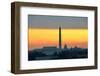 Washington DC City View in Sunrise, including Lincoln Memorial, Monument and Capitol Building-Orhan-Framed Photographic Print