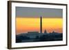 Washington DC City View in Sunrise, including Lincoln Memorial, Monument and Capitol Building-Orhan-Framed Photographic Print