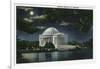 Washington DC, Exterior View of the Jefferson Memorial at Night-Lantern Press-Framed Art Print