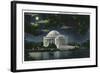 Washington DC, Exterior View of the Jefferson Memorial at Night-Lantern Press-Framed Art Print