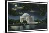 Washington DC, Exterior View of the Jefferson Memorial at Night-Lantern Press-Framed Stretched Canvas