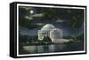 Washington DC, Exterior View of the Jefferson Memorial at Night-Lantern Press-Framed Stretched Canvas