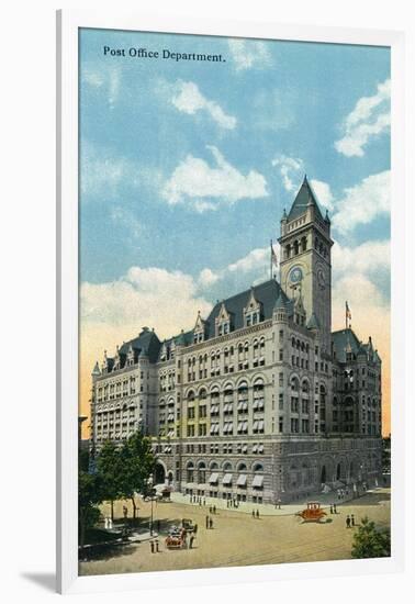 Washington DC, Exterior View of the Post Office Department-Lantern Press-Framed Art Print