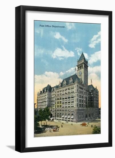 Washington DC, Exterior View of the Post Office Department-Lantern Press-Framed Art Print