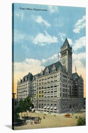 Washington DC, Exterior View of the Post Office Department-Lantern Press-Stretched Canvas