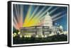 Washington DC, Exterior View of the US Capitol Building at Night-Lantern Press-Framed Stretched Canvas